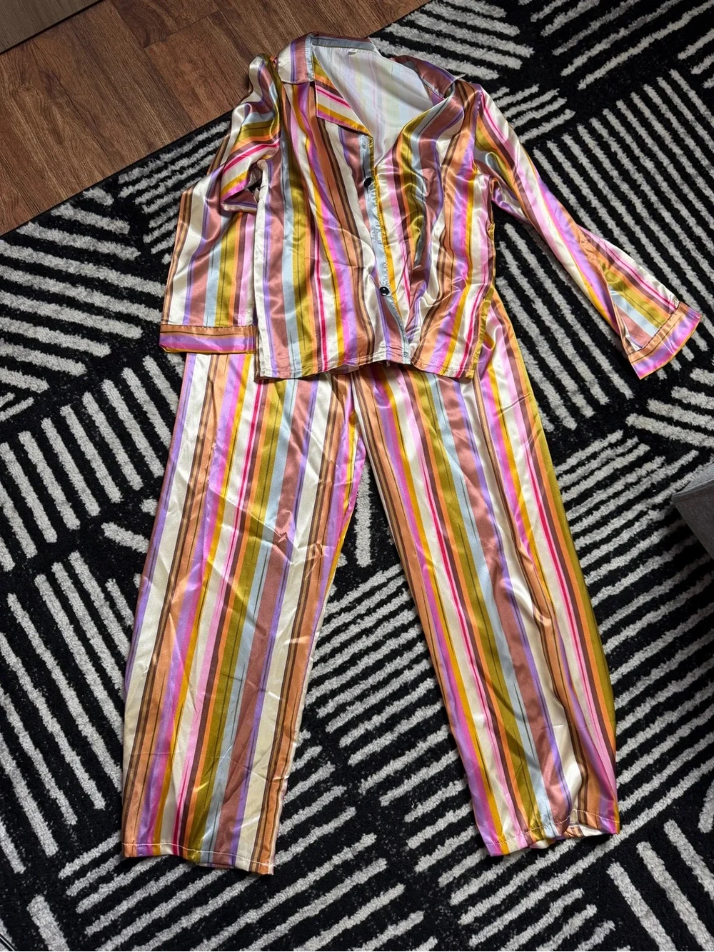 N/A multicolored satin